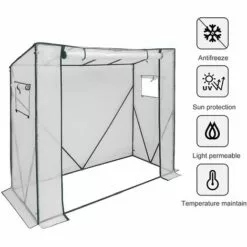 WOLTU Serre De Jardin Imperméable. Bâche PE Demi-translucide 130g/m2. 200x77x146/169cm -Serre de jardin Boutique 53818870 3