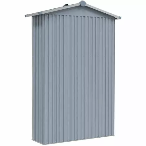LANGRAY Abri De Jardin Gris 107,5x46x183 Cm Acier Galvanisé Maison & Jardin 4 LANGRAY Abri De Jardin Gris 107,5x46x183 Cm Acier Galvanisé Maison & Jardin – Image 4