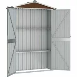 LANGRAY Abri De Jardin Marron 107,5x46x183 Cm Acier Galvanisé Maison & Jardin 7 LANGRAY Abri De Jardin Marron 107,5x46x183 Cm Acier Galvanisé Maison & Jardin -Serre de jardin Boutique 53826586 3