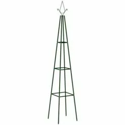 LANGRAY Supports Plantes Grimpantes 2 Pcs Vert Foncé 35x35x195 Cm Fer Maison & Jardin