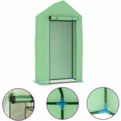 LANGRAY Serre Avec Cadre En Acier 0,5 M² 1x0,5x1,9 M Maison & Jardin -Serre de jardin Boutique 53826735 5