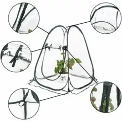 DECKON Mini Serre Pop Up Grow House, Couverture De Serre Intérieure Extérieure En PVC, Petit Abri De Fleurs De Jardin Portable - 70 X 70 X 80 Cm -Serre de jardin Boutique 53921514 3