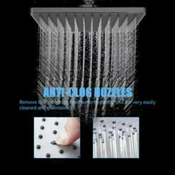 LIFCAUSAL Pommeau De Douche Pluie Carré De 8 Pouces G1/2 Pommeau De Douche Haute Pression Réglable Pommeau De Douche à Jet De Salle De Bain Remplacement Du Pommeau De Douche Pluie En Chrome Poli -Serre de jardin Boutique 54423502 3