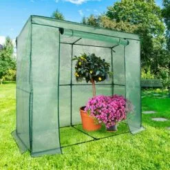 FLOORDIREKT Serre Botanique Environ 1,6 M² 200x78x170 Cm - Vert -Serre de jardin Boutique 54638232 4