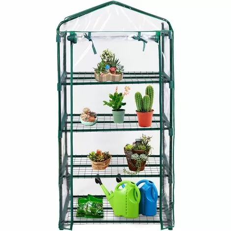COSTWAY Serre De Jardin Balcon Avec 4 Étagères Réglables Porte Roulante Cadre En Fer Bâche Amovible PE 69 X 49 X 160 Cm Vert 1 COSTWAY Serre De Jardin Balcon Avec 4 Étagères Réglables Porte Roulante Cadre En Fer Bâche Amovible PE 69 X 49 X 160 Cm Vert