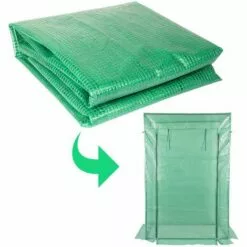 Hengda Serre De Jardin PE Film Grillagé, Pour Jardin Et Balcon (100x50x150cm) - Vert