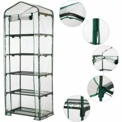 SUPERMARKET PVC Couvercle, Serre De Jardin, Avec Bâche Amovible Balcon Terrasse Tente, Étanche Et Anti-UV, Pour Faire Pousser Et Protéger Plantes (Non Compris Le Support En Fer),Superma,vert -Serre de jardin Boutique 54902115 5