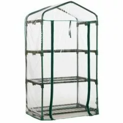 SUPERMARKET Mini Serre Balcon,Serre De Jardin Solide En PVC,Tissu Imperméable Transparent Amovible,pour La Plantation Intérieure Et Extérieure,Pot,Fleurs,Superma,(3 Couches)