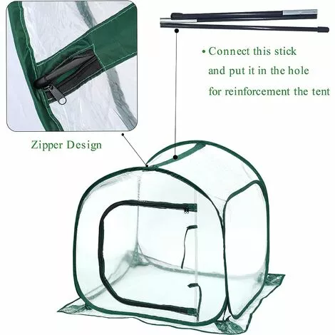 SUPERMARKET Mini Serre Pop Up Grow House, Couverture De Serre Intérieure Extérieure En PVC, Petit Abri De Fleurs De Jardin Portable - 80 X 80 X 80 Cm,Suoperma,vert Foncé + Transparent 5 SUPERMARKET Mini Serre Pop Up Grow House, Couverture De Serre Intérieure Extérieure En PVC, Petit Abri De Fleurs De Jardin Portable - 80 X 80 X 80 Cm,Suoperma,vert Foncé + Transparent – Image 5