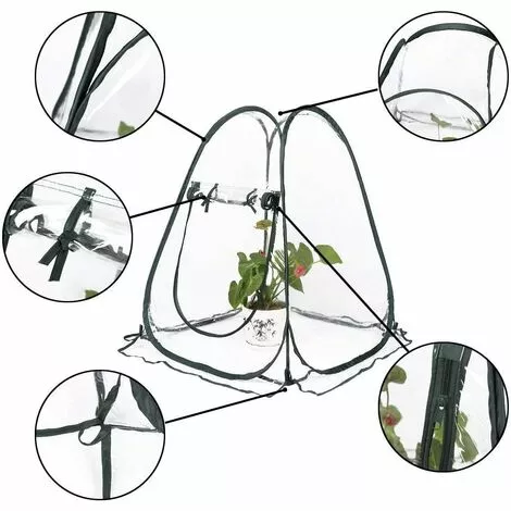 ZHUOXUAN Mini Serre Pop Up Grow House, Couverture De Serre Intérieure Extérieure En PVC, Petit Abri De Fleurs De Jardin Portable - 70 X 70 X 80 Cm 3 ZHUOXUAN Mini Serre Pop Up Grow House, Couverture De Serre Intérieure Extérieure En PVC, Petit Abri De Fleurs De Jardin Portable - 70 X 70 X 80 Cm – Image 3