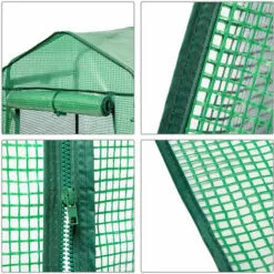 PETITES ECREVISSES Mini Serre De Jardin En PVC Avec 4 Étagères 69x49x160cm Pour Semis Fleurs Culture De Plantes - Vert -Serre de jardin Boutique 55495839 3