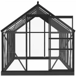 INLIFE Serre En Verre Anthracite 155x298x191 Cm Aluminium -Serre de jardin Boutique 55643843 5