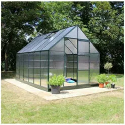 ATOUT LOISIR Serre De Jardin En Verre Polycarbonate 9.9m², Couleur Noir, Base Sans Base - Noir 8 ATOUT LOISIR Serre De Jardin En Verre Polycarbonate 9.9m², Couleur Noir, Base Sans Base - Noir -Serre de jardin Boutique 55666287 4