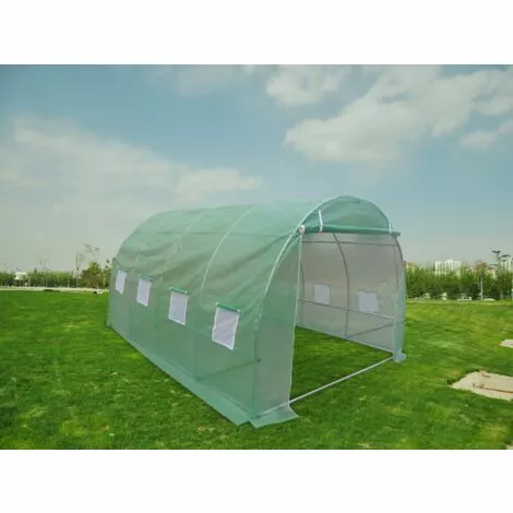 VENTE-UNIQUE.COM Couverture De Rechange Pour Serre Tunnel 12m² - L400 X L300 X H200 Cm - IPOMEA - Vert 1 VENTE-UNIQUE.COM Couverture De Rechange Pour Serre Tunnel 12m² - L400 X L300 X H200 Cm - IPOMEA - Vert