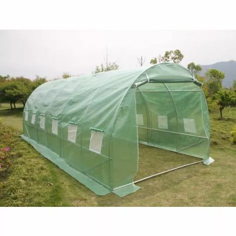 VENTE-UNIQUE.COM Couverture De Rechange Pour Serre Tunnel 12m² - L400 X L300 X H200 Cm - IPOMEA - Vert 4 VENTE-UNIQUE.COM Couverture De Rechange Pour Serre Tunnel 12m² - L400 X L300 X H200 Cm - IPOMEA - Vert – Image 4