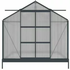 VENTE-UNIQUE.COM Serre De Jardin En Polycarbonate De 5,9 M² Avec Embase - Anthracite - ANISSA - Gris Anthracite -Serre de jardin Boutique 55881389 3