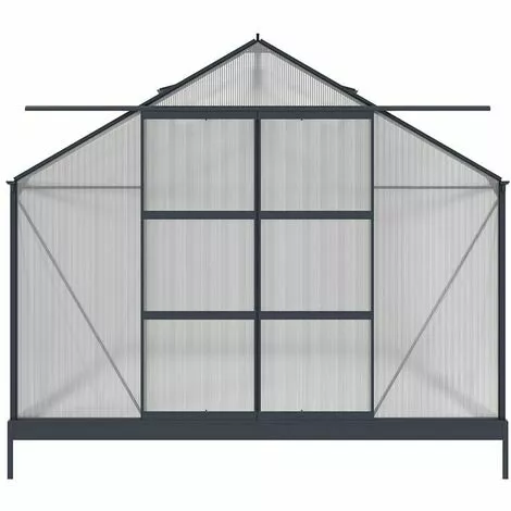 VENTE-UNIQUE.COM Serre De Jardin En Polycarbonate De 13 M² Avec Embase - Anthracite - KALIDA - Gris Anthracite 3 VENTE-UNIQUE.COM Serre De Jardin En Polycarbonate De 13 M² Avec Embase - Anthracite - KALIDA - Gris Anthracite – Image 3