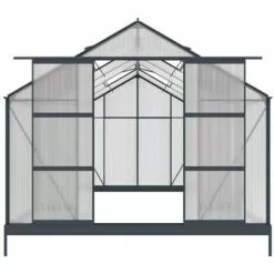 VENTE-UNIQUE.COM Serre De Jardin En Polycarbonate De 13 M² Avec Embase - Anthracite - KALIDA - Gris Anthracite 8 VENTE-UNIQUE.COM Serre De Jardin En Polycarbonate De 13 M² Avec Embase - Anthracite - KALIDA - Gris Anthracite -Serre de jardin Boutique 55882572 4
