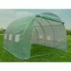 VENTE-UNIQUE.COM Serre Tunnel Avec Structure En Acier 9 M² - L300 X L300 X H200 Cm - IPOMEA - Vert