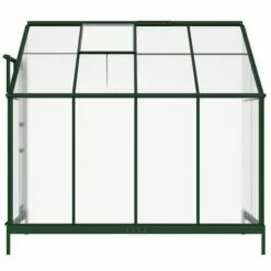 VENTE-UNIQUE.COM Serre De Jardin Adossée En Polycarbonate De 2,9m² Avec Embase - Vert - ZENAIS - Vert Sapin -Serre de jardin Boutique 55884621 4