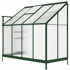 VENTE-UNIQUE.COM Serre De Jardin Adossée En Polycarbonate De 2,9m² Avec Embase - Vert - ZENAIS - Vert Sapin -Serre de jardin Boutique 55884621 5