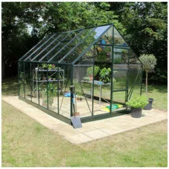 ATOUT LOISIR Serre De Jardin En Verre Trempé De 9.9m², Couleur Vert, Base Sans Base - Vert -Serre de jardin Boutique 56305357 4