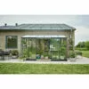 HALLS Serre Adossée Polycarbonate 6 Mm Et Verre Trempé 3 Mm Surface Qube Lean-to 7.10 M², Base Sans Base - Noir