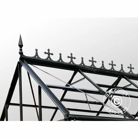 DANCOVER Orangerie/Serre 13,3m², 4,45x2,99x2,95m Avec Socle Et Crête Ornementale, Noir - Noir 4 DANCOVER Orangerie/Serre 13,3m², 4,45x2,99x2,95m Avec Socle Et Crête Ornementale, Noir - Noir – Image 4