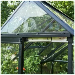 HALLS Serre Adossée Qube Lean-to En Verre Trempé 0.80m², Base Base Black - Noir -Serre de jardin Boutique 56842227 5
