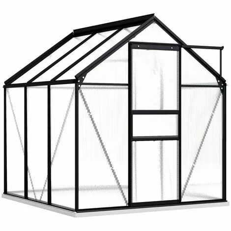 NOVA Greenhouse Avec Cadre D'aluminium Anthracite De Base Dans Différentes Tailles Serre Avec Cadre De Base Anthracite Aluminium 3,61 M² Taille : 3.61 M² 2 NOVA Greenhouse Avec Cadre D'aluminium Anthracite De Base Dans Différentes Tailles Serre Avec Cadre De Base Anthracite Aluminium 3,61 M² Taille : 3.61 M² – Image 2