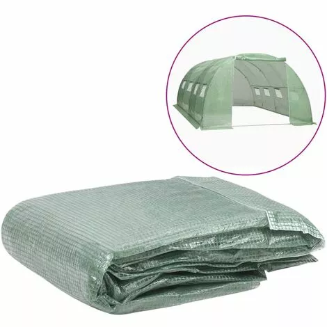 TRUE DEAL Couverture De Remplacement De Serre (16 M²) 400x400x200 Cm Vert 1 TRUE DEAL Couverture De Remplacement De Serre (16 M²) 400x400x200 Cm Vert