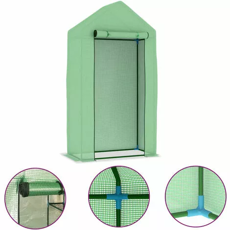 INLIFE Serre Avec Cadre En Acier 0,5 M² 1x0,5x1,9 M 1 INLIFE Serre Avec Cadre En Acier 0,5 M² 1x0,5x1,9 M