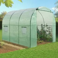 IDMARKET Serre Tunnel De Jardin 6M² Verte 4 Arceaux Gamme Maraîchère ROMA 2x3M