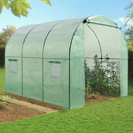 IDMARKET Serre Tunnel De Jardin 6M² Verte 4 Arceaux Gamme Maraîchère ROMA 2x3M 1 IDMARKET Serre Tunnel De Jardin 6M² Verte 4 Arceaux Gamme Maraîchère ROMA 2x3M