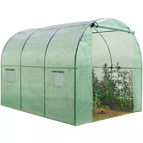 IDMARKET Serre Tunnel De Jardin 6M² Verte 4 Arceaux Gamme Maraîchère ROMA 2x3M 2 IDMARKET Serre Tunnel De Jardin 6M² Verte 4 Arceaux Gamme Maraîchère ROMA 2x3M – Image 2