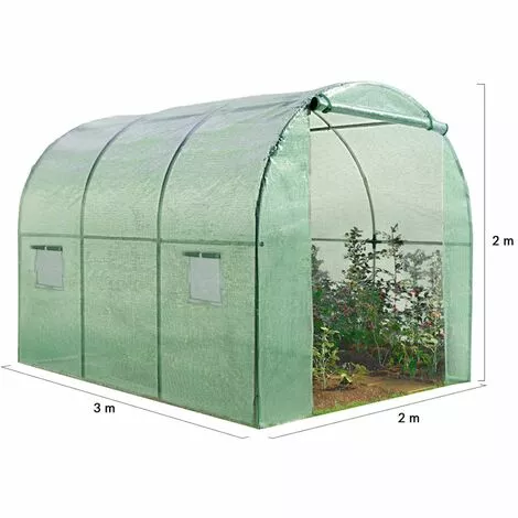 IDMARKET Serre Tunnel De Jardin 6M² Verte 4 Arceaux Gamme Maraîchère ROMA 2x3M 4 IDMARKET Serre Tunnel De Jardin 6M² Verte 4 Arceaux Gamme Maraîchère ROMA 2x3M – Image 4