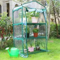 CHANCEY Housse De Rechange En PVC Renforcé Pour Mini Serre, 3 Niveaux, Housse En PVC Transparent, Imperméable, Protection Contre Le Soleil, Protection Contre Les UV Pour Serre，SEMAket -Serre de jardin Boutique 58534729 5