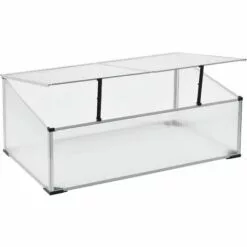 NOVA Greenhouse De Balcon / Terrasse Pour Palet 60x100x30 / 40 Cm Toit Divisé Et Ouvert