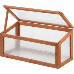 Châssis De Jardin Laarbeek Toiture Relevable En Appentis En Polycarbonate Et Pin 60 X 30 X 23-30 Cm [casa.pro] -Serre de jardin Boutique 58805543 4