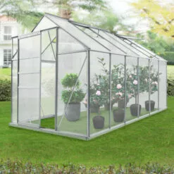 Serre De Jardin Oisterwijk à Porte Coulissante En Polycarbonate 7,03 M² [en.casa]