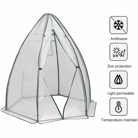 WOLTU Serre De Jardin. 160x160x180cm. Serre Bâche PE Demi-translucide. Imperméable. Résistante à La Pluie Et à La Neige 3 WOLTU Serre De Jardin. 160x160x180cm. Serre Bâche PE Demi-translucide. Imperméable. Résistante à La Pluie Et à La Neige – Image 3