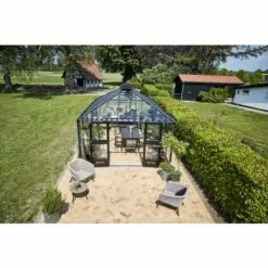 JULIANA Serre De Jardin Grande Oasis 18.80 M² Avec Embase - Anthracite Et Noir -Serre de jardin Boutique 59182969 3