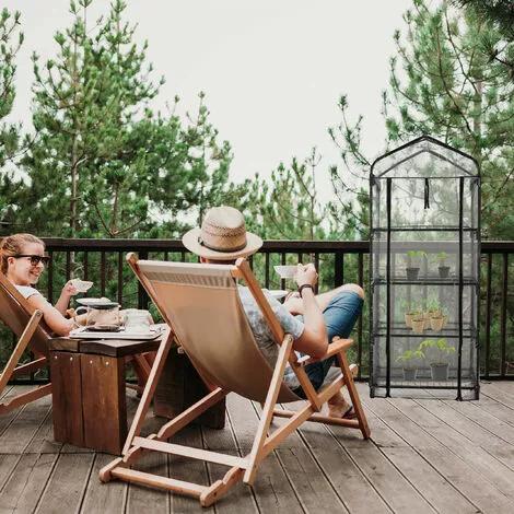 Relaxdays Serre De Balcon, Bâche En PVC, Acier, 4 étagères, H X L X P : Env. 159 X 69 X 49 cm, Noir Et Transparent 3 Relaxdays Serre De Balcon, Bâche En PVC, Acier, 4 étagères, H X L X P : Env. 159 X 69 X 49 cm, Noir Et Transparent – Image 3