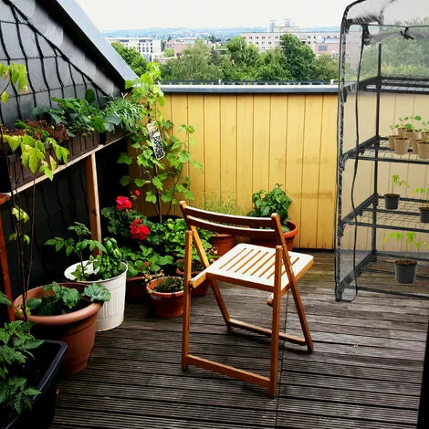 Relaxdays Serre De Balcon, Bâche En PVC, Acier, 4 étagères, H X L X P : Env. 159 X 69 X 49 cm, Noir Et Transparent 4 Relaxdays Serre De Balcon, Bâche En PVC, Acier, 4 étagères, H X L X P : Env. 159 X 69 X 49 cm, Noir Et Transparent – Image 4