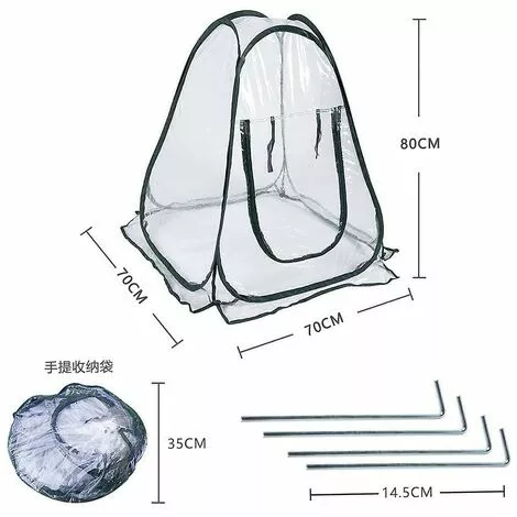 Ensoleillé Betterlifefg-mini Pop Up Serre, Serre De Jardin De Balcon, Mini Tente De Serre, Serres Intérieures Ou Extérieures En Pvc, Abri De Tente De Fleur F 2 Ensoleillé Betterlifefg-mini Pop Up Serre, Serre De Jardin De Balcon, Mini Tente De Serre, Serres Intérieures Ou Extérieures En Pvc, Abri De Tente De Fleur F – Image 2