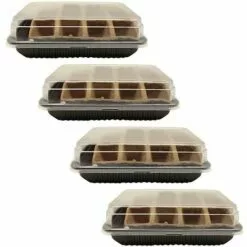 PREMIER 4pcs Plateau De Démarrage De Semences Biodégradable Jardin Plateau De Semis Plante Culture Pépinière Boîte De Germination De Pépinière