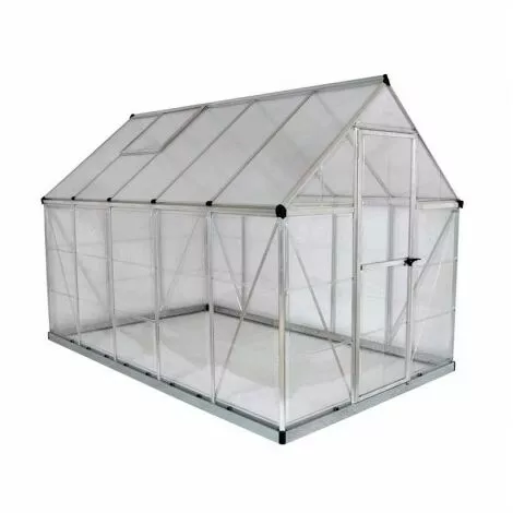 CANOPIA Serre De Jardin En Polycarbonate Hybrid 5,66 M², Couleur Argent, Ancrage Au Sol Oui - Argent 4 CANOPIA Serre De Jardin En Polycarbonate Hybrid 5,66 M², Couleur Argent, Ancrage Au Sol Oui - Argent – Image 4