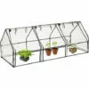 Relaxdays Serre De Jardin 3 Portes, Bâche En PVC, Pour Vos Plantations Précoces, HxLxP : 93 X 245 X 91 cm; Transparent