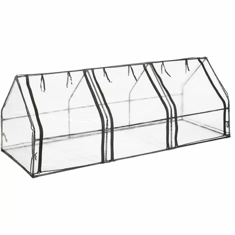 Relaxdays Serre De Jardin 3 Portes, Bâche En PVC, Pour Vos Plantations Précoces, HxLxP : 93 X 245 X 91 cm; Transparent 2 Relaxdays Serre De Jardin 3 Portes, Bâche En PVC, Pour Vos Plantations Précoces, HxLxP : 93 X 245 X 91 cm; Transparent – Image 2
