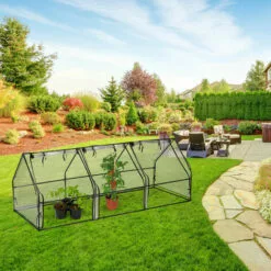 Relaxdays Serre De Jardin 3 Portes, Bâche En PVC, Pour Vos Plantations Précoces, HxLxP : 93 X 245 X 91 cm; Transparent 7 Relaxdays Serre De Jardin 3 Portes, Bâche En PVC, Pour Vos Plantations Précoces, HxLxP : 93 X 245 X 91 cm; Transparent -Serre de jardin Boutique 61313958 3